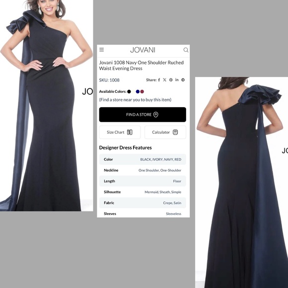 Navy Jovani Formal Dress - Picture 3 of 4